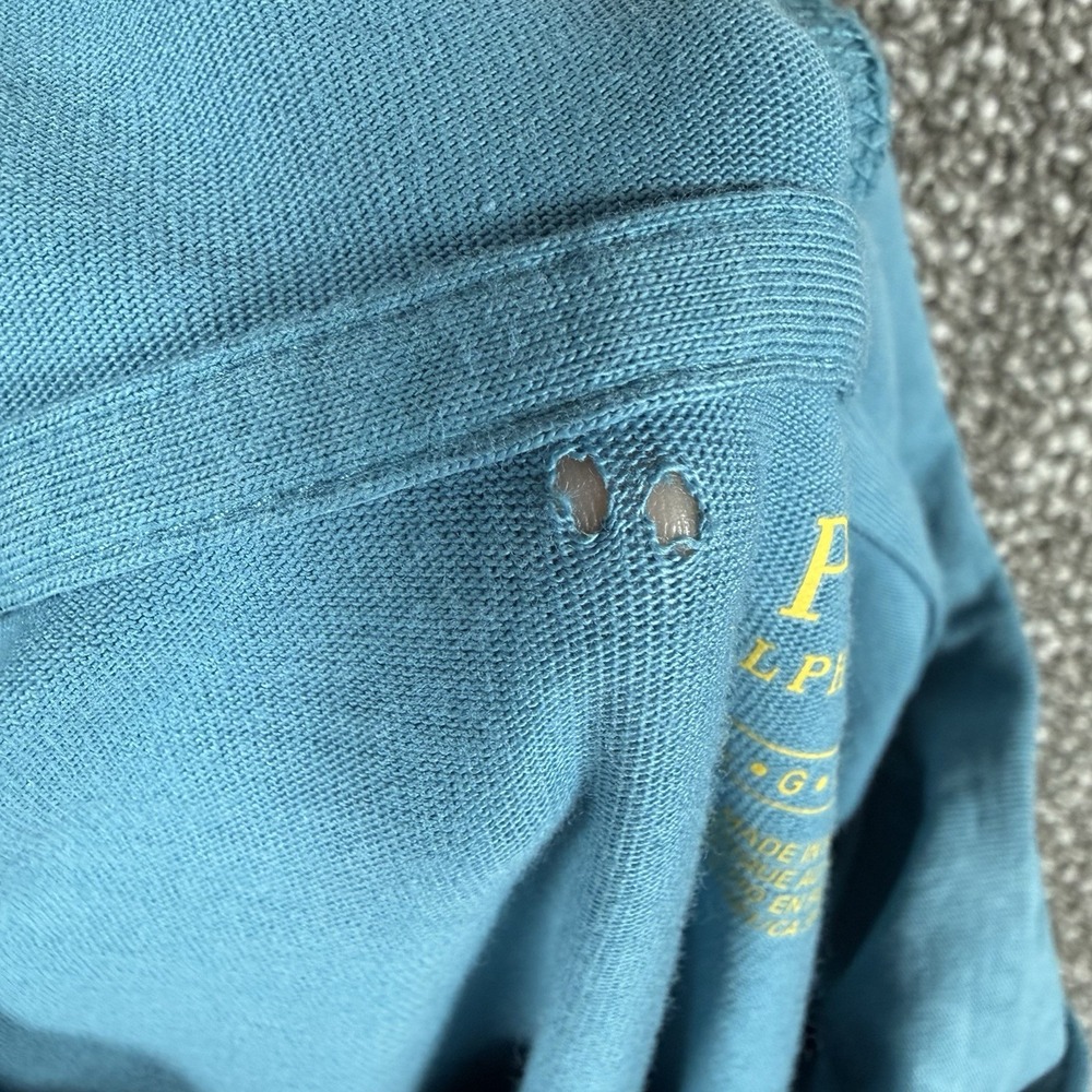 Polo Ralph‎ Lauren Hooded Long Sleeve Shirt Mens Large Blue Lightweight Cotton - Picture 3 of 9